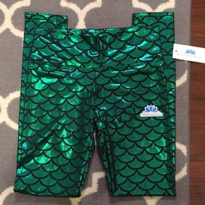 Lotus Leggings - Teal Mermaid Leggings XS/S NWT